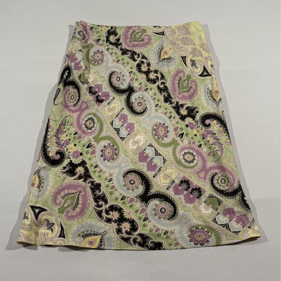 Etro Vintage Womens Multicolor Silk Paisley Floral Print Pencil Skirt 40 ITALY - Picture 7 of 7